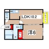 リヴェールヴィラ 1LDKの間取り
