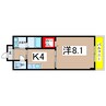 パールハイツ 1DKの間取り