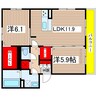 Sirius　β棟 2LDKの間取り