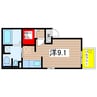 グラシア 1Kの間取り