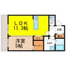 DS上土室 1LDKの間取り