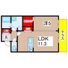 DS上土室 1LDKの間取り