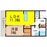 DS上土室 1LDKの間取り