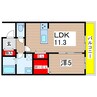 DS上土室 1LDKの間取り