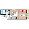 ローデア氷室 1LDKの間取り
