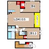 ベルオーブⅡ 2LDKの間取り