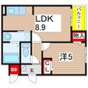 エアリーⅤ 1LDKの間取り