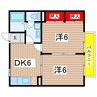メゾンフルール 2DKの間取り