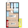 エテルナコート総持寺 1DKの間取り