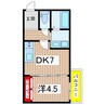 エテルナコート総持寺 1DKの間取り
