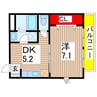 クローバーコート 1DKの間取り