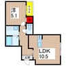 コスタペルラ 1LDKの間取り