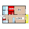 カーサルーチェ 1LDKの間取り