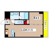 エール茨木本町 1LDKの間取り