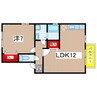 花・水・木 1LDKの間取り