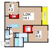 めぞん西田中 2LDKの間取り