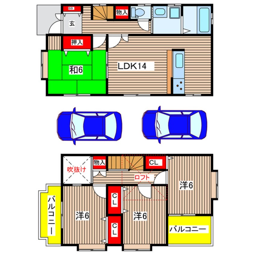 間取図 富田丘一戸建貸家