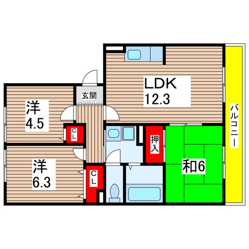 間取図 サンビューラ津之江A棟