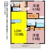 ラフアンドタフ向山 2LDKの間取り
