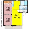 シンシア向山 2LDKの間取り