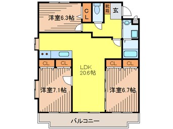 間取図 ゴールド・プリムローズ