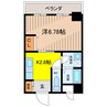 光テラス 1Kの間取り