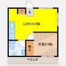 栄アパート 1LDKの間取り