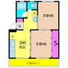 鳥羽ハイツ１号棟 2DKの間取り