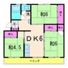 鳥羽ハイツ２号棟 3DKの間取り