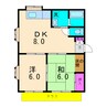 パレス太田Ａ 2DKの間取り