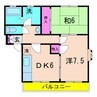 パレス太田Ｂ 2DKの間取り