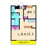 Ｌａ・ｍｅｒ 1LDKの間取り