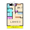 Ｌａ・ｍｅｒ 1LDKの間取り