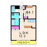 Ｌａ・ｍｅｒ 1LDKの間取り