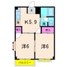 エルディム岡田 2Kの間取り