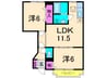 スウィートオーシャンＢ 2LDKの間取り