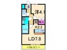 トゥインクルⅡ 1LDKの間取り
