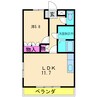 サンパレス 1LDKの間取り