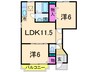 スウィートオーシャンＡ 2LDKの間取り