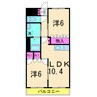 スカイヴァレイＡ 2LDKの間取り