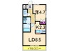 プランドールＳ１ 1LDKの間取り