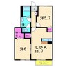プラトーＡ・Ｂ 2LDKの間取り