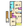 サンライト若松Ⅱ 2LDKの間取り