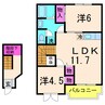 アクア 2LDKの間取り