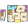 グレイスⅣ 2LDKの間取り