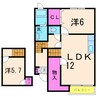 コンフォルターブルⅠ 2LDKの間取り