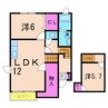 コンフォルターブルⅡ 2LDKの間取り