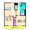 クレストール 1LDKの間取り