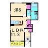 サザン・ヒル 1LDKの間取り