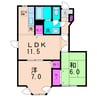 フォンテーヌ・Ⅱ 2LDKの間取り